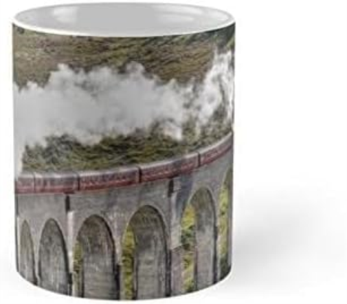 Pyramid International Steam Train On Glenfinnan Viaduct Mug (One Size) (White/Green