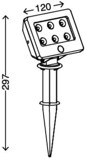 Led-Erdspiess 6Led Weiss M.Sens.Ip54