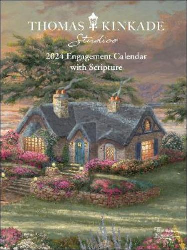 Thomas Kinkade Studios 12-Month 2024 Monthly/Weekly Engagement Calendar with Scripture