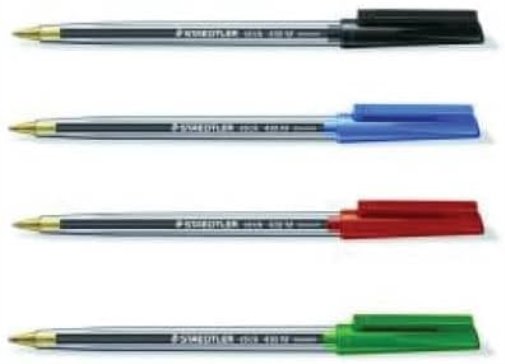 STAEDTLER 430 – Ballpoint Pen, Medium Tip: 1 mm, red: 0.35 mm Nib, Pack of 10, Ref. 430 M-2