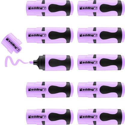 edding 7 mini highlighter - pastel violet - 10 highlighter pens - chisel nib 1-3 mm - small highlighter in trendy colours - for bullet journals, school, college, university or the office 06: 10 Pencils - Pastel Purple