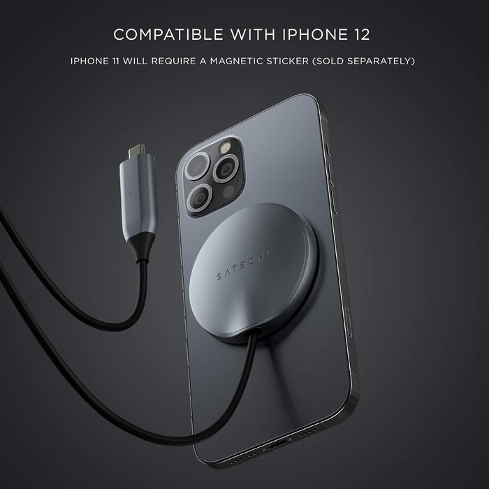 Satechi USB-C Magnetic Wireless Charging Cable (Magnetic Wireless Charger) - Compatible with iPhone 14 Pro Max/14 Pro/14/14 Plus, iPhone 13 Pro Max/13 Pro/13/13 Mini, 12 Pro Max/12 Pro/12/12 Mini
