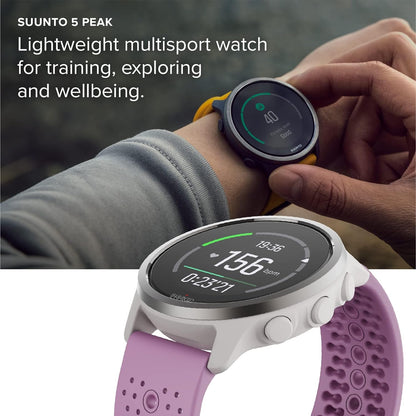 Suunto 5 Peak - 43 Mm - Grey - Sport Watch With Strap - Silicone - Band Size: S/M - Display 1.1`` - Bluetooth - 39 G - Wi