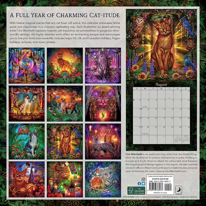Llewellyn's 2024 Magical Mystical Cats Calendar