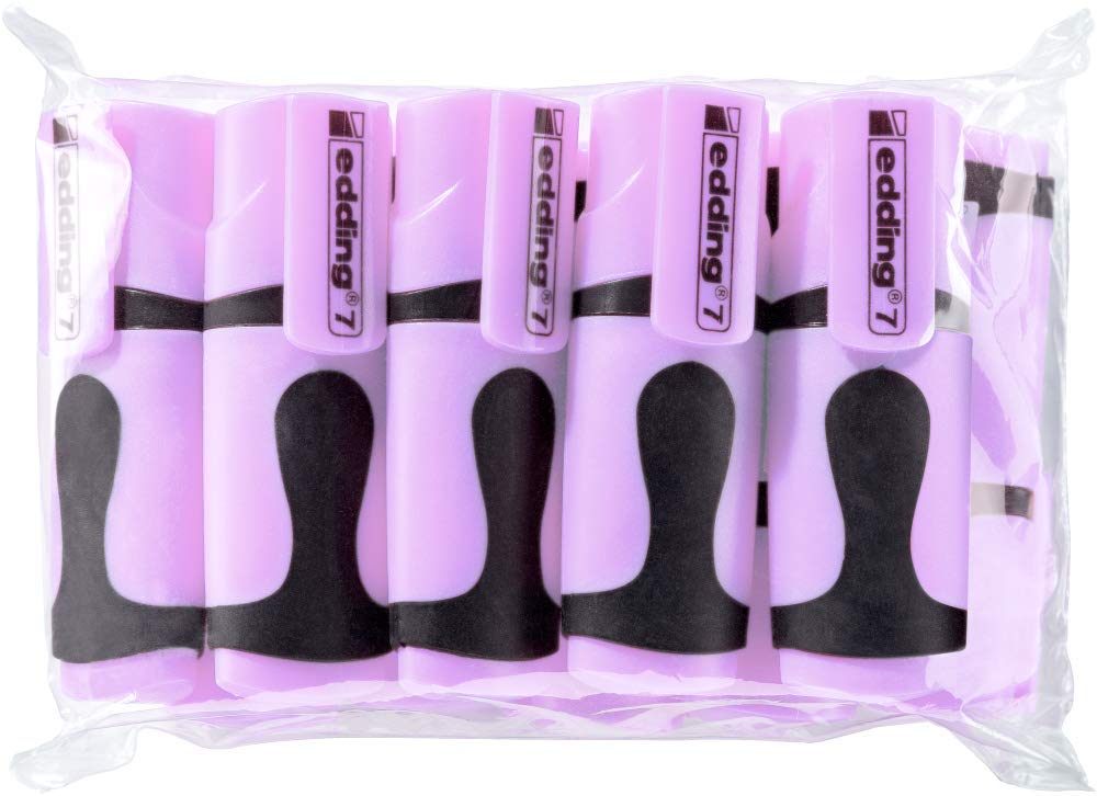 edding 7 mini highlighter - pastel violet - 10 highlighter pens - chisel nib 1-3 mm - small highlighter in trendy colours - for bullet journals, school, college, university or the office 06: 10 Pencils - Pastel Purple