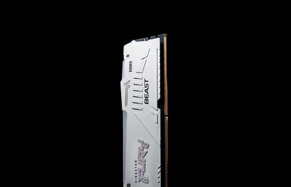 Kingston Fury Beast White RGB 16GB 6000MT/s CL36 DDR5 Expo DIMM | Infrared Syncing | Fury CTRL Software | Overclocking | Plug N Play | AMD Expo | Single Module | KF560C36BWEA-16 White 6000MT/s 16GB