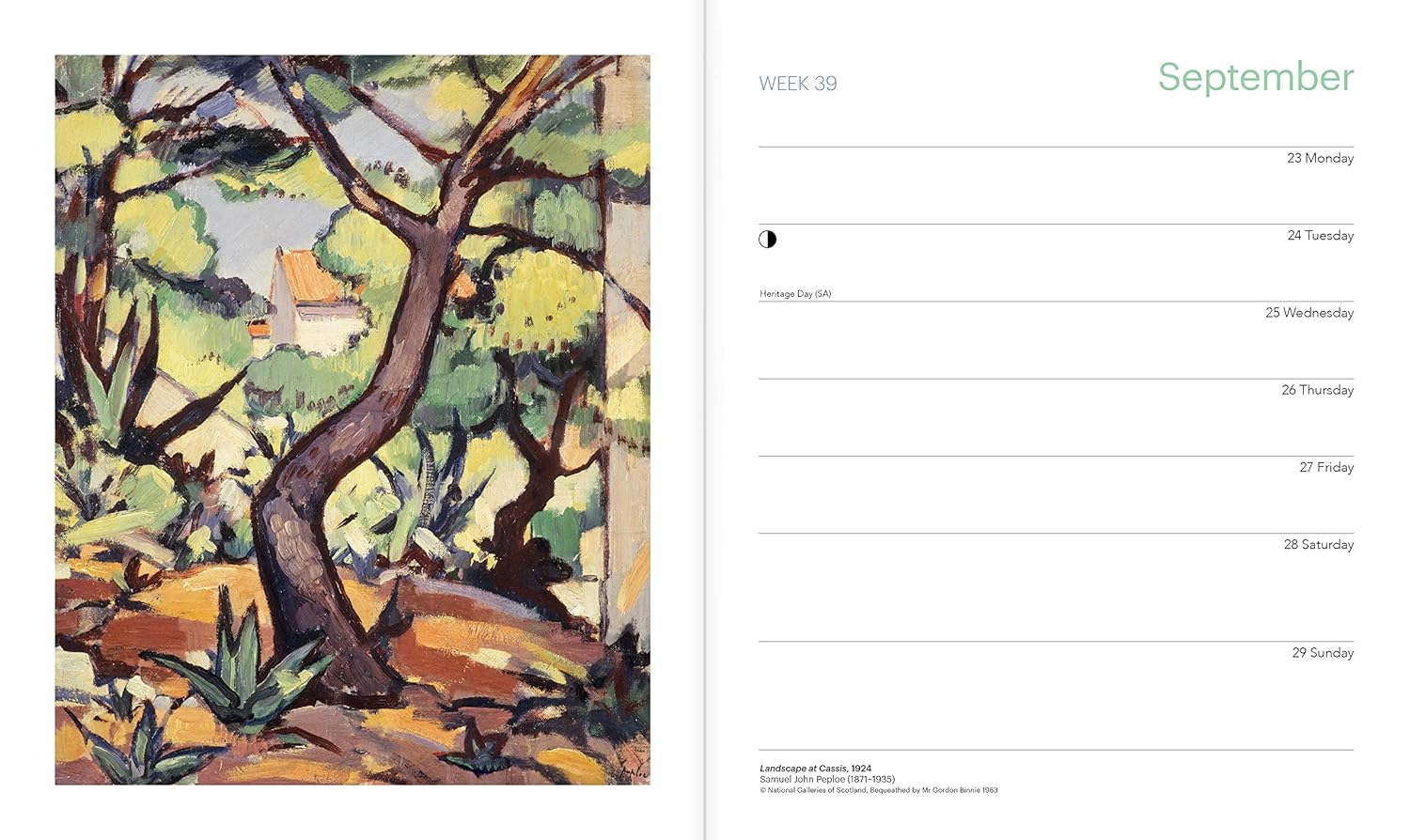 National Galleries Scotland 2024 Desk Diary - Week to View, Illustrated on every page