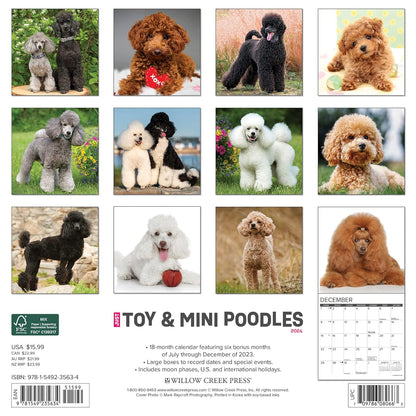 Just Toy & Miniature Poodles 2024 12 X 12 Wall Calendar