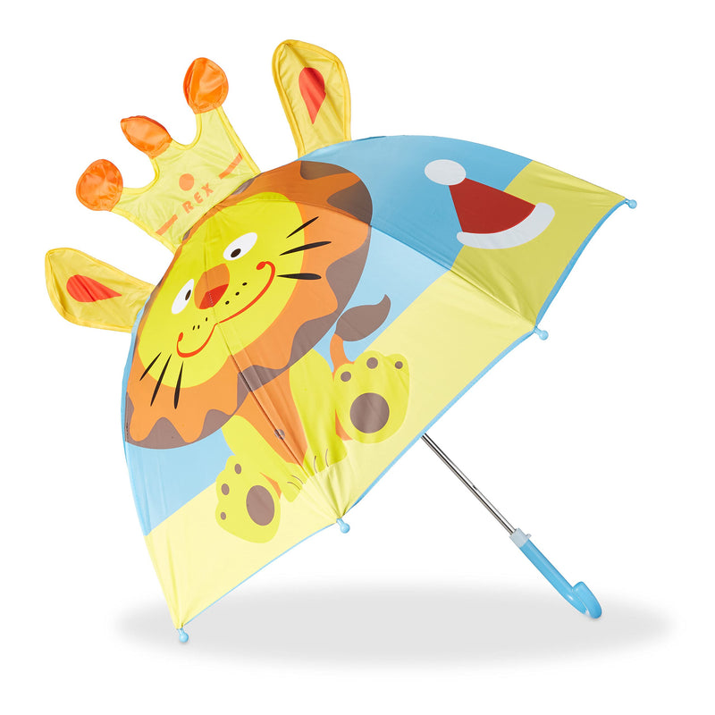 relaxdays Kinder-Regenschirm Lowe blau