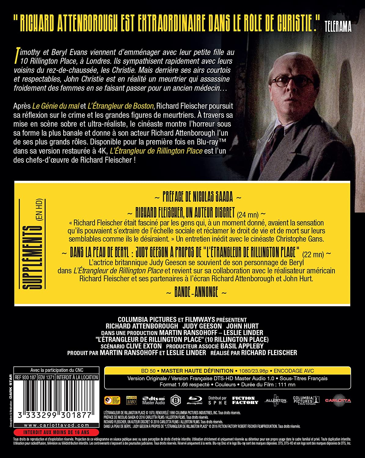 L'étrangleur de rillington place [Blu-ray] [FR Import]