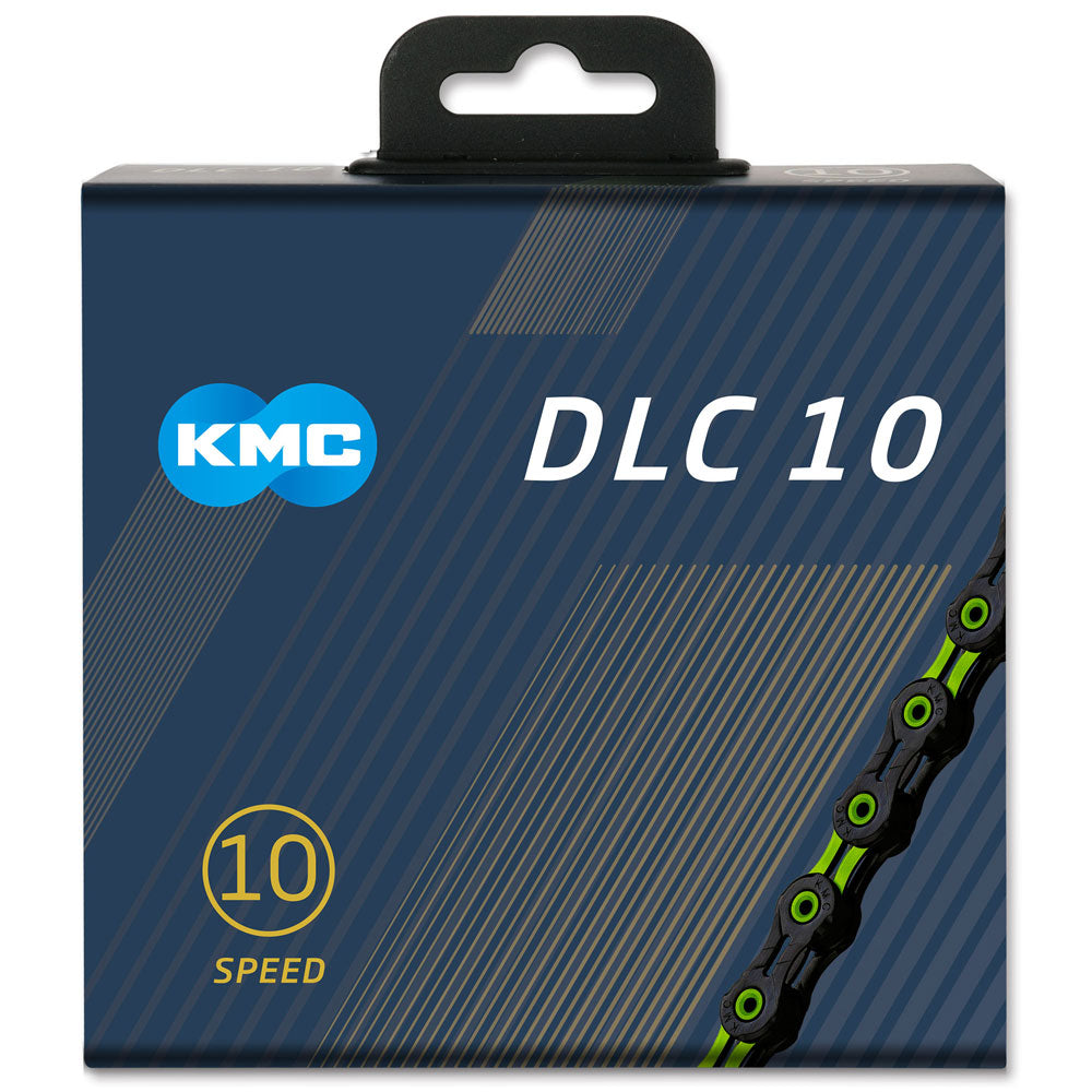 KMC DLC 10 Black/Green 116L cycle bike chain