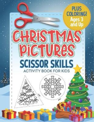 Christmas Pictures Scissor Skills Activity Book For Kids