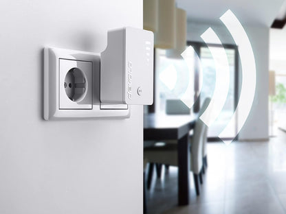 devolo WLAN repeater, WiFi repeater ac -up to 1,200 Mbit/s, mesh WLAN amplifier, WLAN access point, WLAN socket, 1x Gigabit LAN connection white