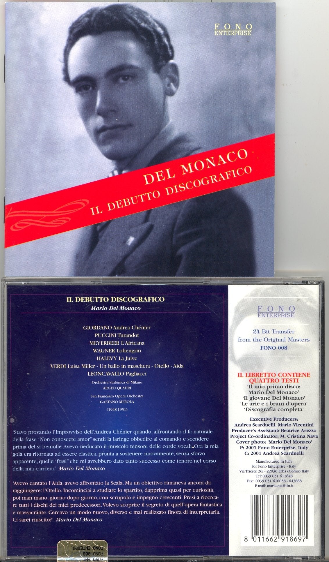 MARIO del MONACO "Il Debutto Discografico"