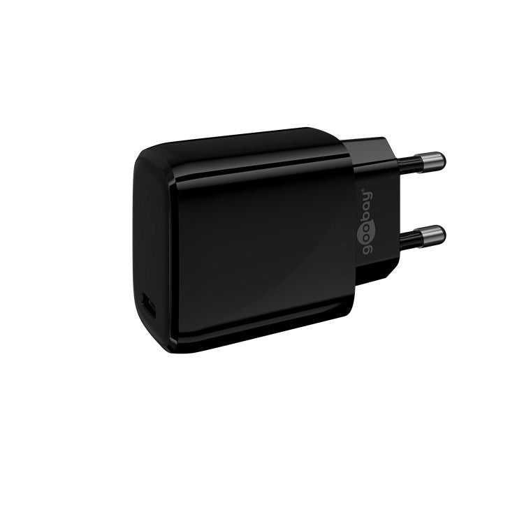 goobay Ladekabel mit Adapter schwarz 1,0 m, 20 Wat