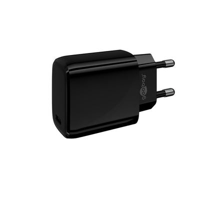 goobay Ladekabel mit Adapter schwarz 1,0 m, 20 Wat