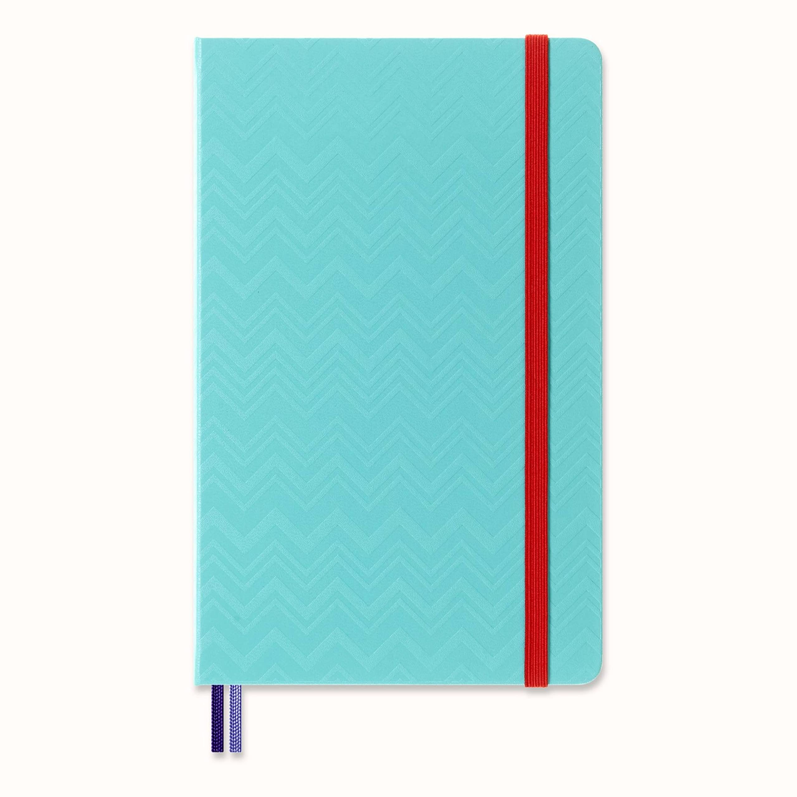 Moleskine - 12-Month Weekly Planner, Weekly Diary 2023, Missoni Limited Edition Planner, Turquoise Chevron Theme, Canvas Hard Cover, Large Size 13 x 21 cm Turquoise Large Planner