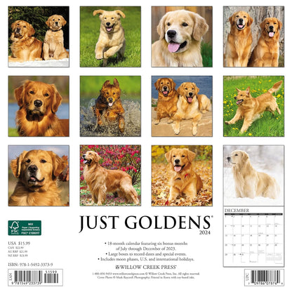 Just Goldens 2024 12 X 12 Wall Calendar