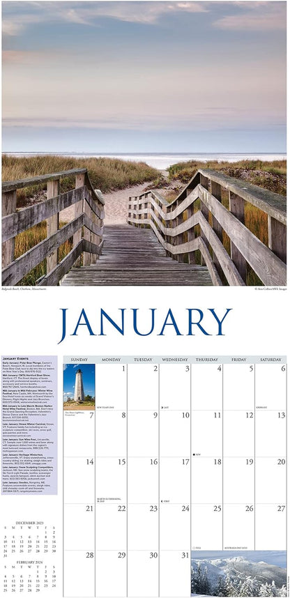 New England 2024 12 X 12 Wall Calendar