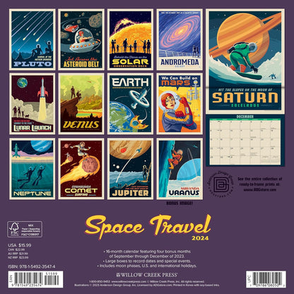 Space Travel 2024 12 X 12 Wall Calendar
