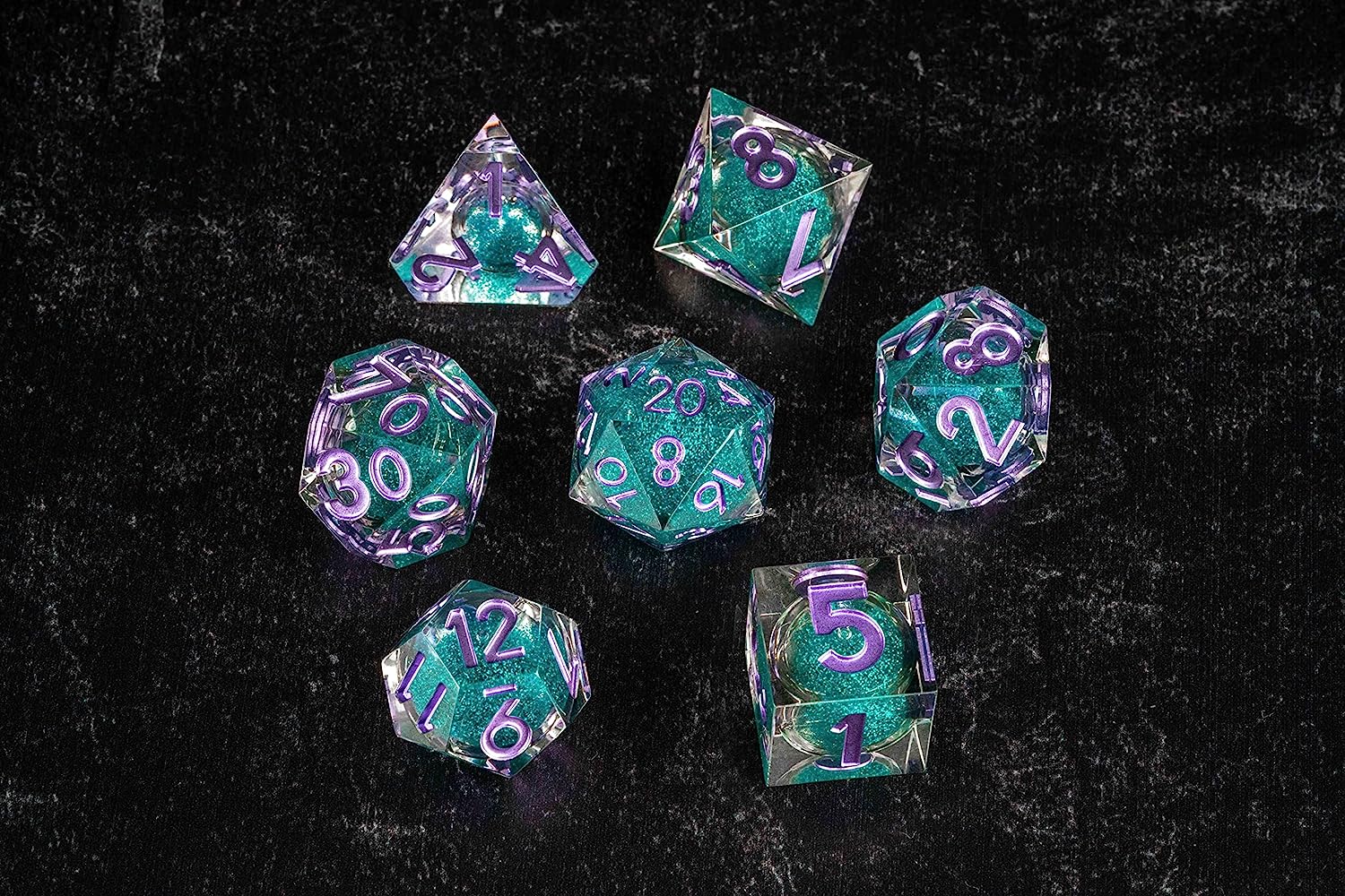 Disco Vibes: Individual D20 Elixir Liquid Core Dice