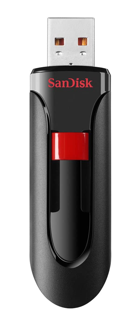 SanDisk UFM 128GB USB CRUZER GLIDE 3.0 128GB USB 3.0 (3.1 Gen 1) Type A Black Red USB Flash Drive - USB Flash Drives (128GB, USB 3.0 (3.1 Gen 1), Type A, Slide, Black, Red)