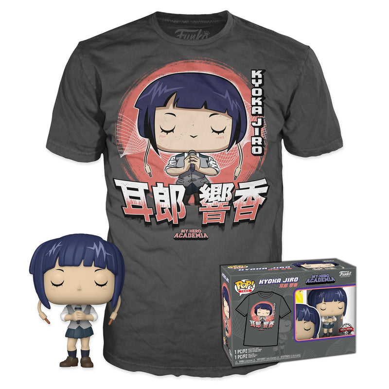 Funko Pop! & Tee: MHA - Jirou With Mic - Large - (L) - My Hero Academia - T-Shirt - Clothes With Collectable Vinyl Figure - Gift Idea - Toys and Short Sleeve Top for Adults Unisex Men and Women
