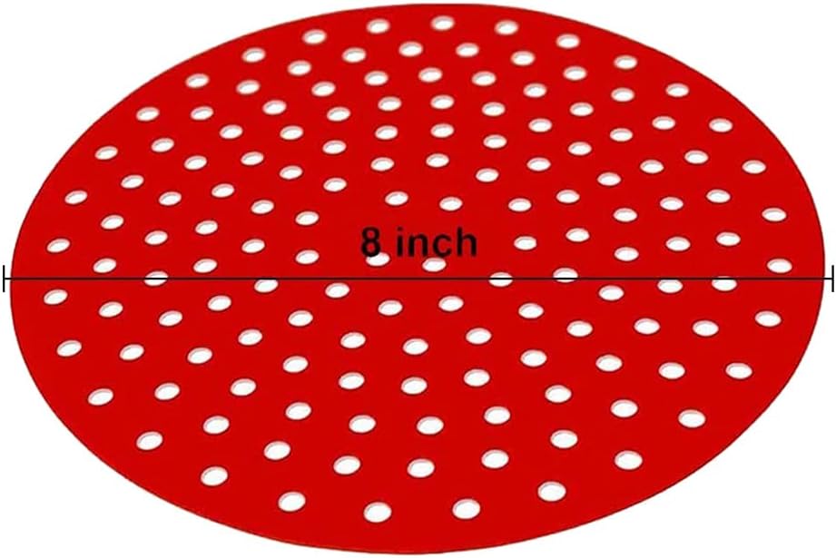 Swagell 4 Packs 8 Inch Reusable Round Liners,Non-Stick Silicone Basket Streamer Mats Accessories 20.3cm