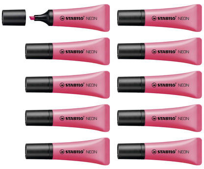Highlighter - STABILO NEON - Pack of 10 - pink