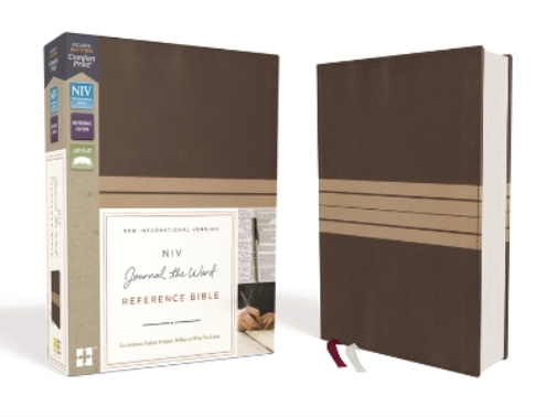 NIV, Journal the Word Reference Bible (Perfect for Note-Taking and Study), Leathersoft, Brown/Tan, Red Letter, Comfort Print
