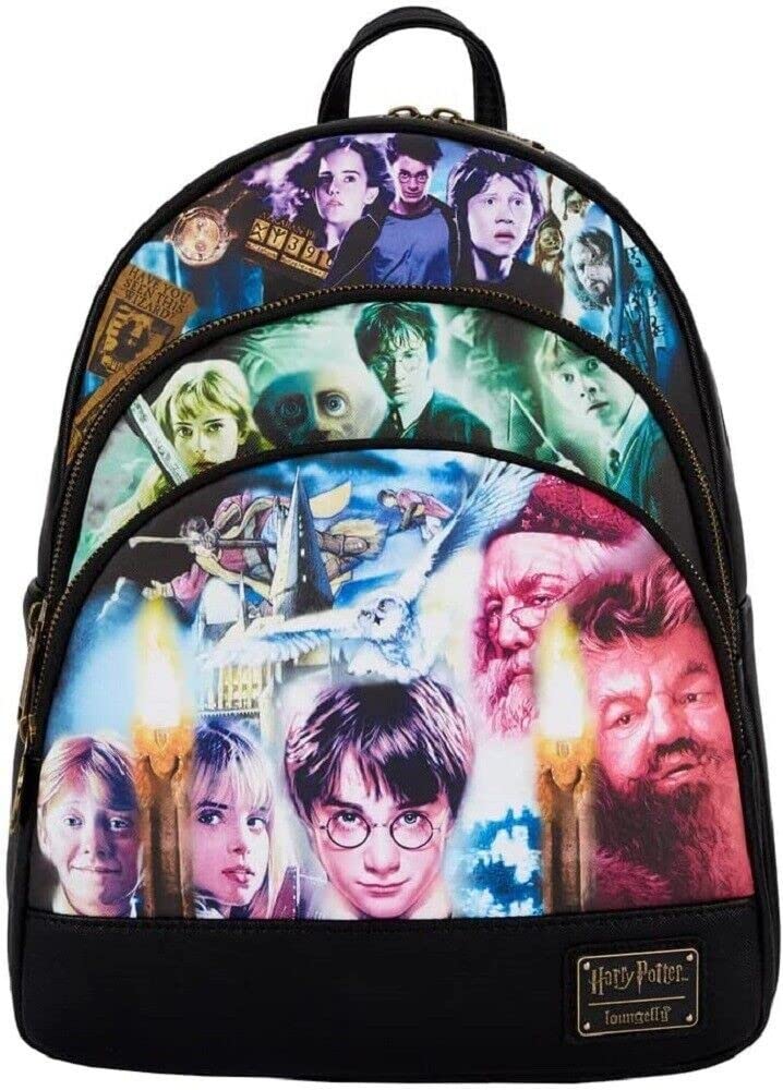 Loungefly Harry Potter Trilogy Triple Pocket Mini Backpack One Size