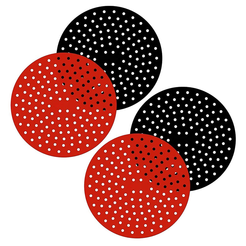 Swagell 4 Packs 8 Inch Reusable Round Liners,Non-Stick Silicone Basket Streamer Mats Accessories 20.3cm