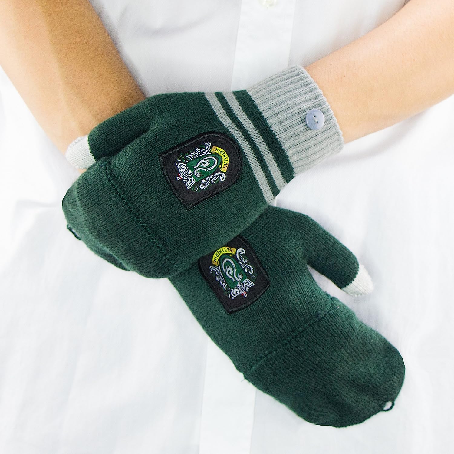 Cinereplicas Harry Potter - Gloves Fingerless Mitten - Official License Slytherin