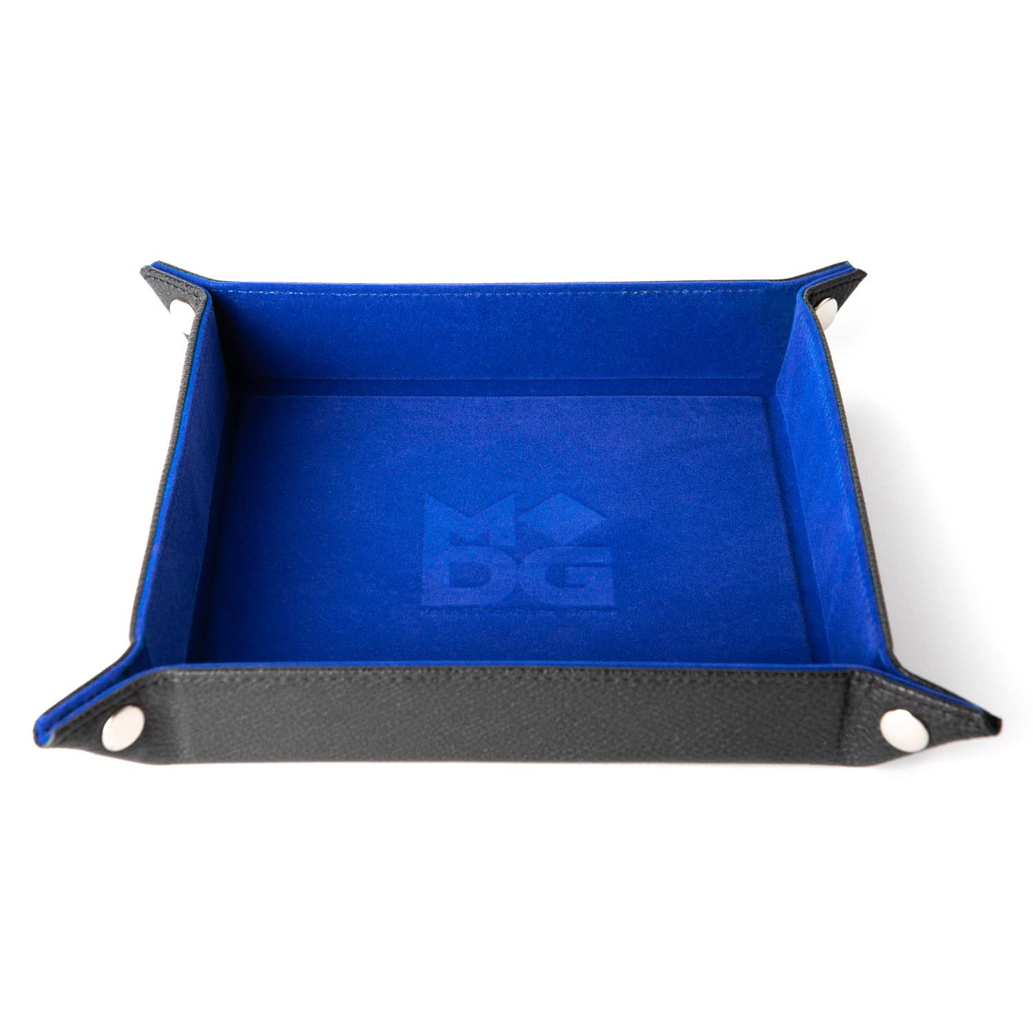 Fold Up Velvet Dice Tray: Blue