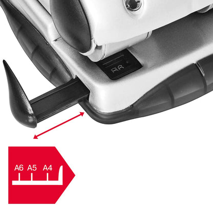 Acco - Rexel P240 2 Hole Punch Metal 40 Sheet Silver/Black 2100748