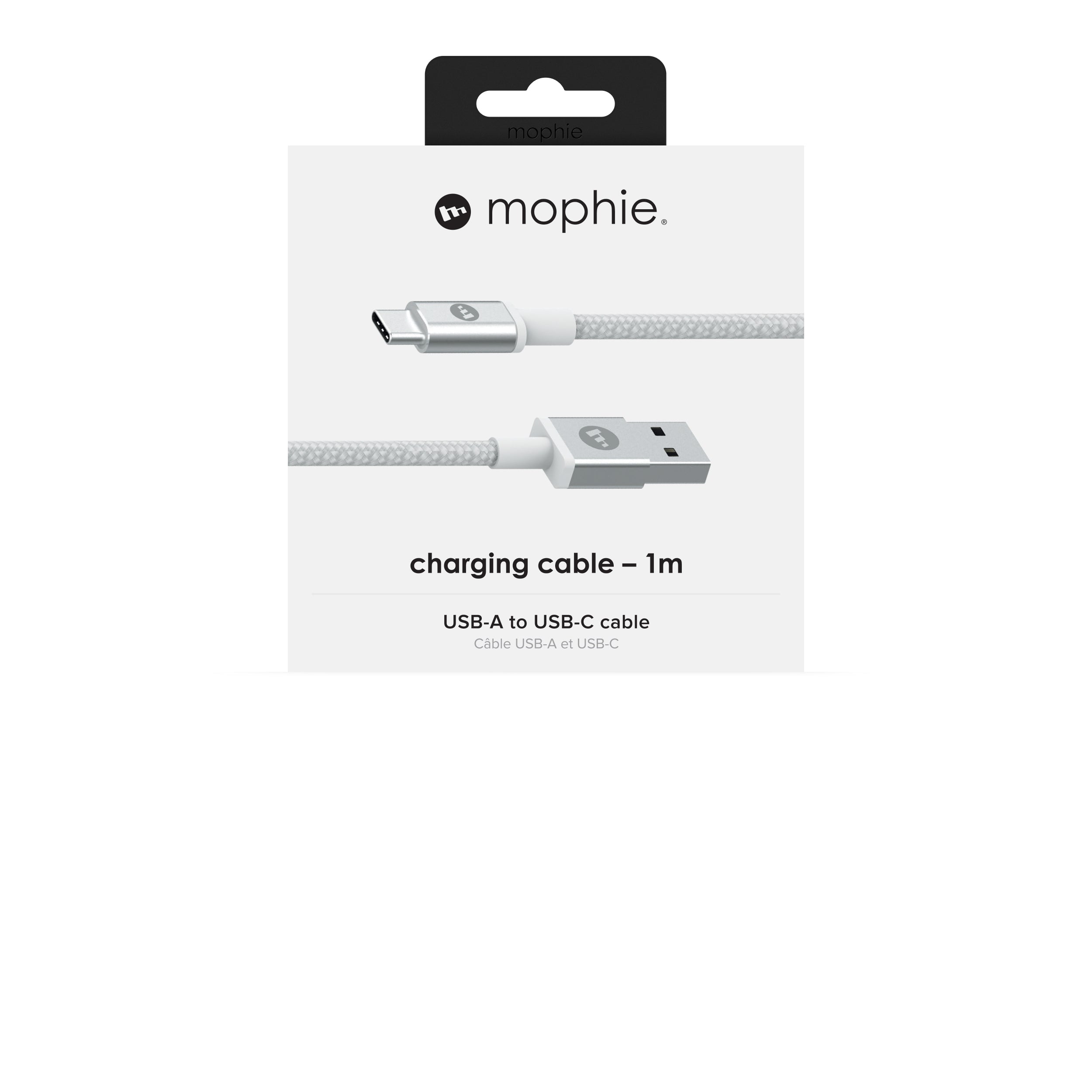mophie Charge and Sync Cable-USB-A to USB-C 1M – White