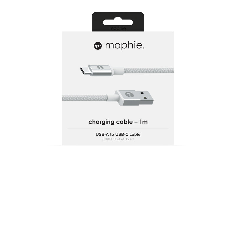 mophie Charge and Sync Cable-USB-A to USB-C 1M – White