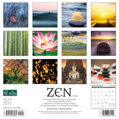 Zen 2024 12 X 12 Wall Calendar