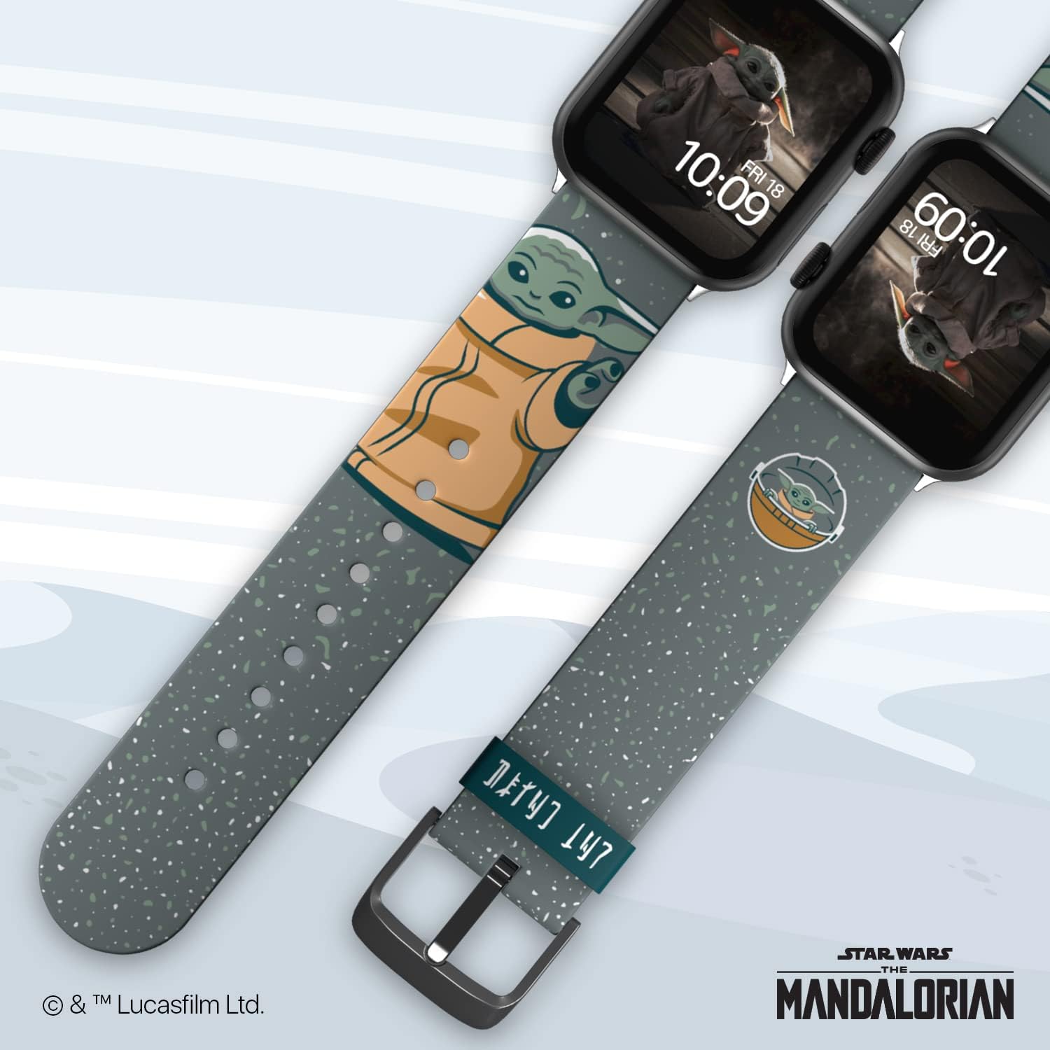 MobyFox Star Wars: Smartwatch Strap – Officially Licensed, Compatible with Every Size & Series of Apple Watch (watch not included) Child Snow Fits all case sizes