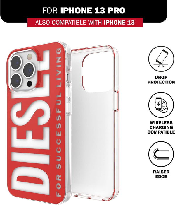 Diesel Designed for iPhone 13 Pro 6.1 Case, Moulded Core, Shockproof, Drop Tested Protective Case with Raised Edges, Red/White iPhone 13 Pro 6.1" navy blue