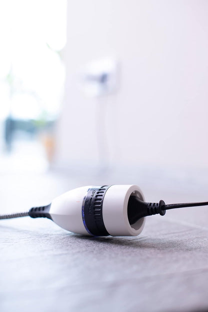 Brennenstuhl Extension Cable 5 m for Indoor Use (5 m Textile Cable, for Indoor Use, Extension Cable with Illuminated On/Off Rotary Switch) Black/White