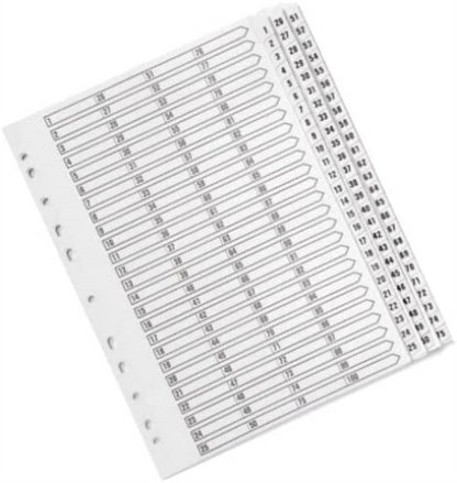 Qconnect A4 1-75 Mylar Index 05601/Cs56