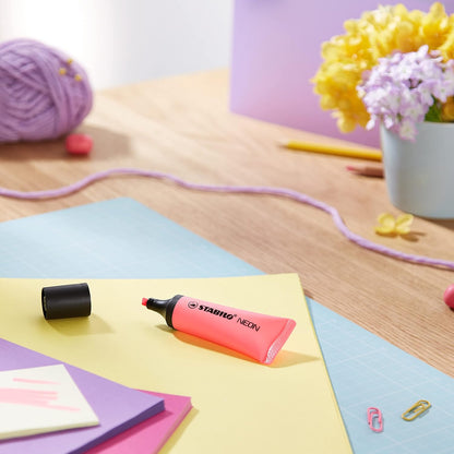 Highlighter - STABILO NEON - Pack of 10 - pink
