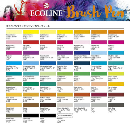 EcoLine Talens 5 Brush Pens Grey