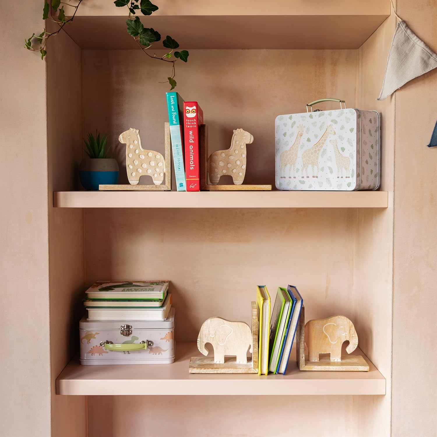 Elephant Wooden Bookends