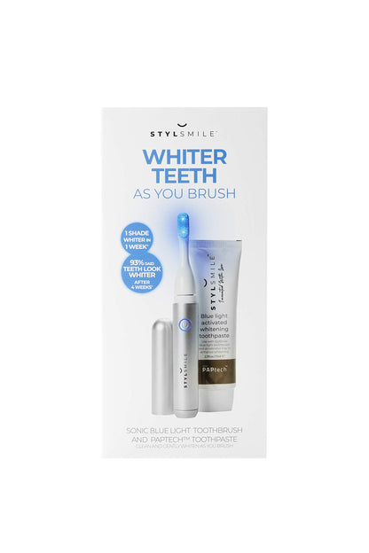 STYLSMILE Sonic Blue Light Toothbrush & Paptech Toothpaste Set