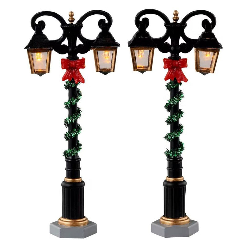 Lemax Village Collection - Splendid Lights Street Lamps Set of 2 Battery Operated Accessory #34090