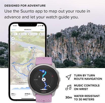 Suunto 5 Peak - 43 Mm - Grey - Sport Watch With Strap - Silicone - Band Size: S/M - Display 1.1`` - Bluetooth - 39 G - Wi