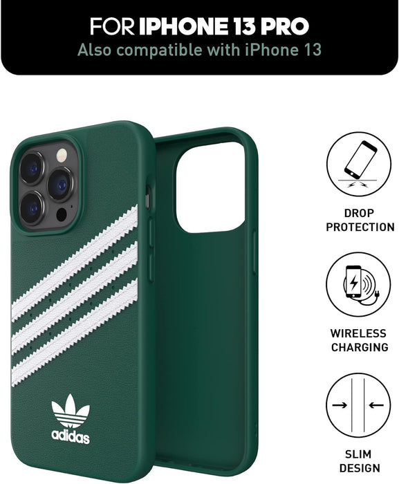 adidas Compatible with iPhone 13 Pro 6.1" Case, Original Shaped Case, Protective Case, Collegiate Green