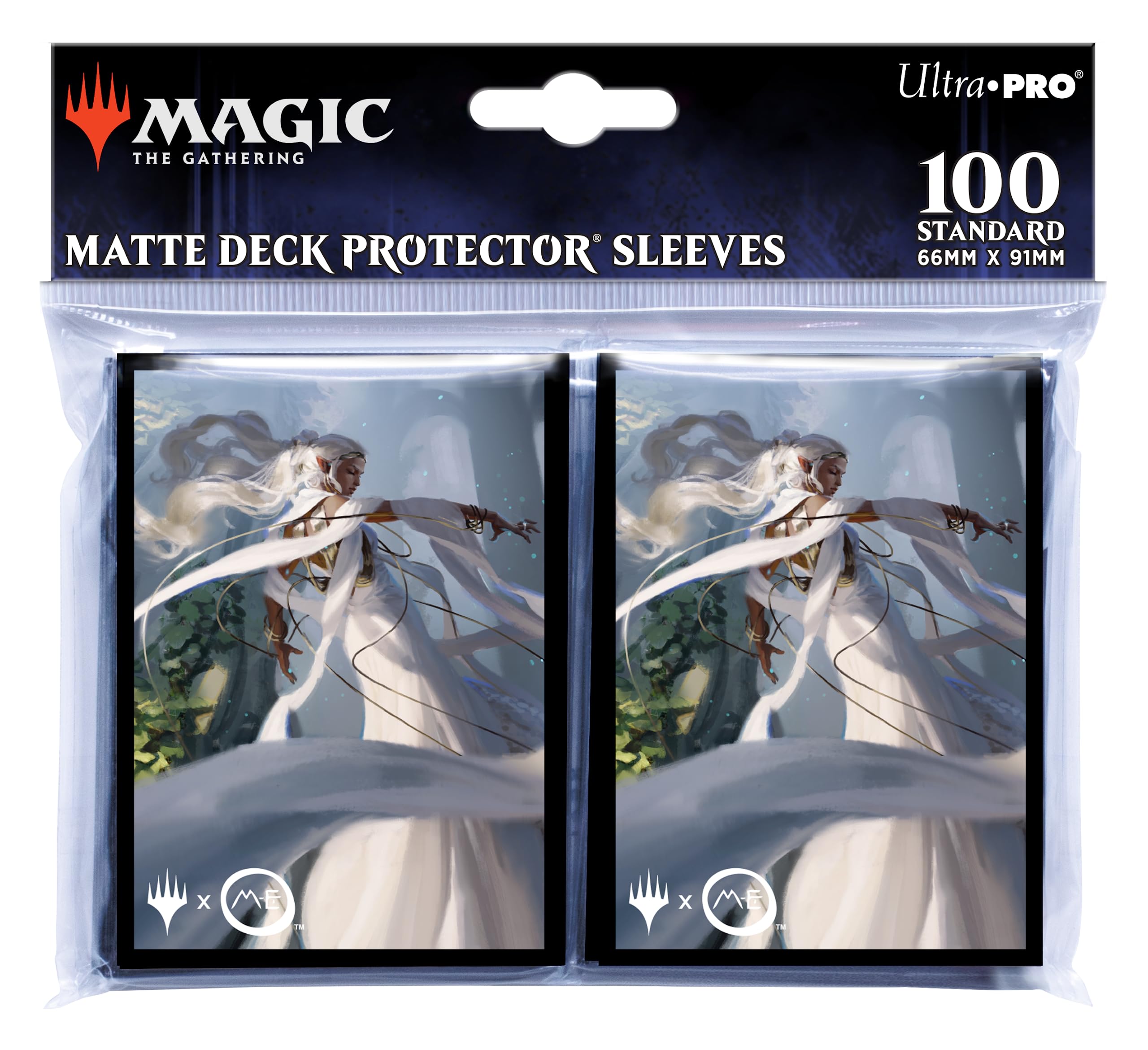 Ultra Pro - The Lord of The Rings: Tales of Middle-Earth 100ct Deck Protector Sleeves - Ft. Galadriel for Magic: The Gathering - Glare-Free Matte Finish & ChromaFusion Technology for Card Protection